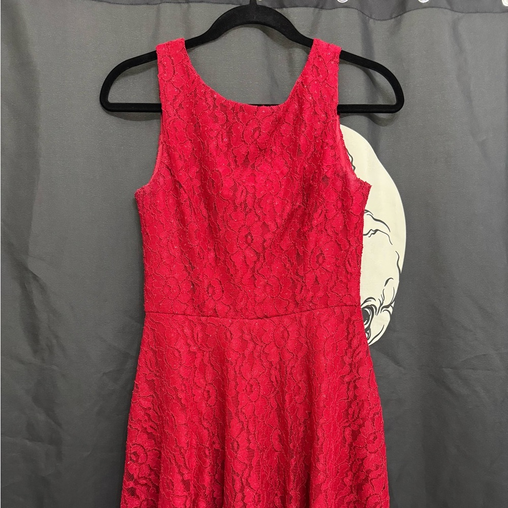 Speechless Red Lace Sleeveless Midi Dress